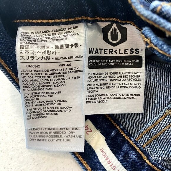 Levi's Ribcage Straight Jeans Dark Wash 24 - Picture 8 of 10